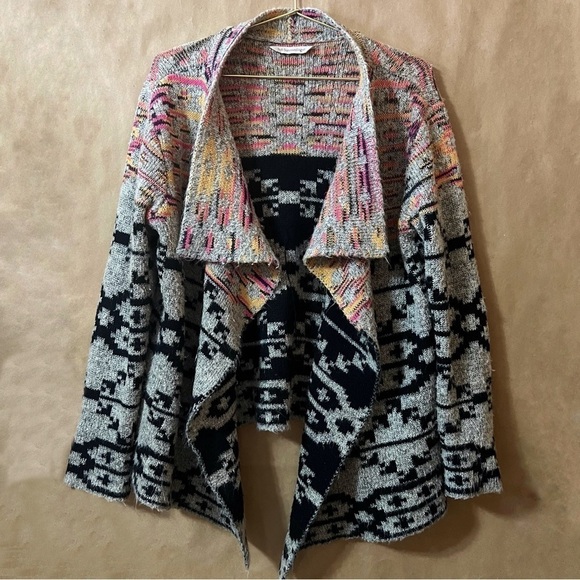 Soft Surroundings | Calais Aztec Southwestern Open Front Cardigan Sweater Size M - Picture 1 of 14